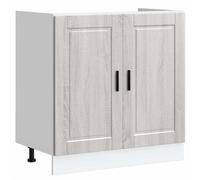 vidaXL Sink Base Cabinet "Porto" Grey Sonoma 80x46x81.5 cm Engineered Wood