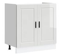 vidaXL Sink Base Cabinet "Porto" High Gloss White 80x46x81.5 cm Engineered Wood