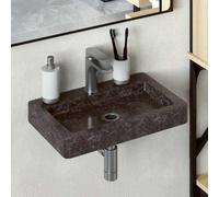 vidaXL Sink Wash Basin Washroom Sink Bathroom Natural Stone Basin Toilet Washroom Accessory Washing Tool Indoor Black 38x24x6.5 cm Marble