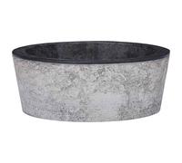 vidaXL Sink Black Ø40x15 cm Marble Natural Stone Basin Washroom Bathroom Home