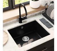 vidaXL Sink Black 530 x 460 mm 80% Quartz and 20% Resin