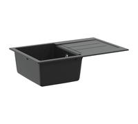 vidaXL Sink Black 780 x 500 mm 80% Quartz and 20% Resin, Stylish Rectangular Granite Kitchen Sink, Modern Functionality, Contemporary Kitchen Worktop, Practical Basin