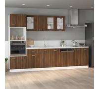 (brown oak) vidaXL Kitchen Cabinet Home Storage Shelf Organiser Cupboard Engineered Wood
