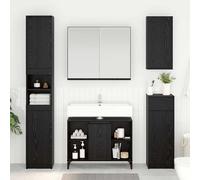 vidaXL Sink cabinet Black Oak 80 x 33 x 60 cm Engineered Wood and Iron