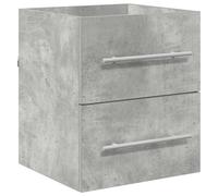 vidaXL Sink cabinet Concrete Grey 38.5 x 41 x 48 cm Engineered Wood, Rustic Bathroom Vanity, Wooden Sink Cabinet, Ample Storage Solutions, Wall-Mounted Design, Durable Drawers and Elegance