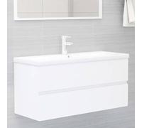 vidaXL Sink Cabinet Engineered Wood White Home Storage Bathroom Washroom Rack