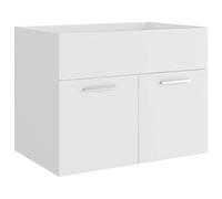 vidaXL Sink Cabinet - Modern White Engineered Wood Bathroom Storage Unit - 60x38.5x46 cm