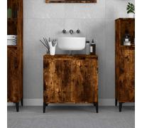 vidaXL Sink Cabinet Smoked Oak 58x33x60 cm Engineered Wood