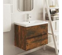 Vidaxl Sink Cabinet Smoked Oak 60X38.5X45 Cm Engineered Wood