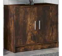 vidaXL Sink Cabinet Vanity Unit Storage Cupboard Smoked Oak Engineered Wood