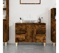 Vidaxl Sink Cabinet Smoked Oak 80X33X60 Cm Engineered Wood, Brown