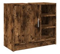 vidaXL Sink Cabinet Vanity Unit Storage Cupboard Smoked Oak Engineered Wood