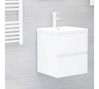 vidaXL Sink Cabinet White Engineered Wood Bathroom Wall Storage Washroom Rack