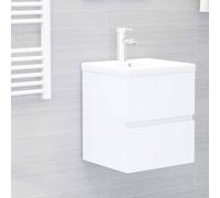 vidaXL Sink Cabinet White Engineered Wood Bathroom Wall Storage Washroom Rack