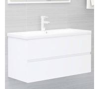 vidaXL Sink Cabinet White Engineered Wood Home Washroom Bathroom Cupboard