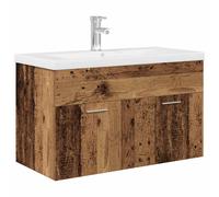 vidaXL Sink Cabinet with Built-in Basin and Faucet Old Wood