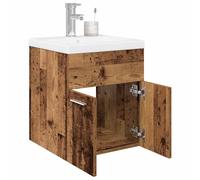 vidaXL Sink Cabinet with Built-in Basin and Faucet Old Wood