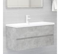 vidaXL Sink Cabinet with Built-in Basin Concrete Grey Engineered Wood Basin