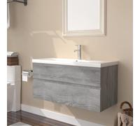 vidaXL Sink Cabinet with Built-in Basin Grey Sonoma Engineered Wood Sink Unit