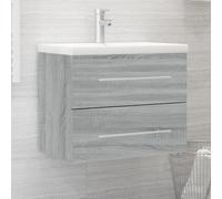 vidaXL Sink Cabinet with Built-in Basin Grey Sonoma Engineered Wood