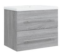 vidaXL 2 Drawer Grey Washbasin Cabinet with Built-In Sink