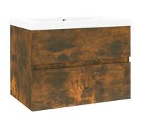 vidaXL Sink Cabinet with Built-in Basin Smoked Oak Engineered Wood Sink Unit