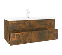 vidaXL Sink Cabinet with Built-in Basin Smoked Oak Engineered Wood Sink Unit