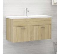 vidaXL Sink Cabinet with Built-in Basin Sonoma Oak Engineered Wood Home Rack