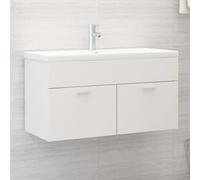 vidaXL Sink Cabinet with Built-in Basin White Engineered Wood