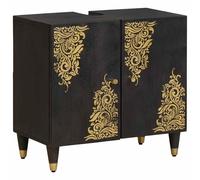 vidaXL Sink cabinet with Door Black 62 x 33 x 58 cm Solid Mango Wood