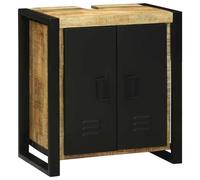 vidaXL Sink Cabinet with Door Brown 55 x 35 x 60 cm Solid Mango wood, Ample Storage, Rustic Charm, Modern Sink Unit, Rectangular Cabinet, Functional Furniture, Sl athroom Vanity Stand