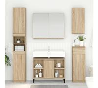 vidaXL Sink cabinet with Shelf with Storage Sonoma Oak 80 x 33 x 60 cm