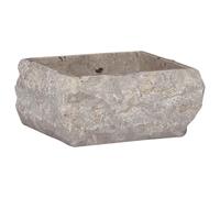 vidaXL Sink Grey 30x30x13 cm Marble Natural Stone Basin Washroom Bathroom