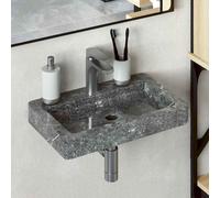 vidaXL Sink Grey 38x24x6.5 cm Marble