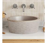 vidaXL Sink Grey Ø40x15 cm Marble