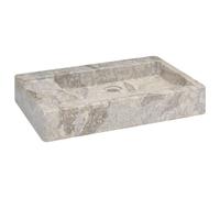 vidaXL Sink Grey 58x39x10 cm Marble Washroom Natural Stone Basin Bathroom