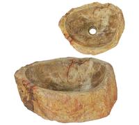 vidaXL Sink 45x35x15cm Fossil Stone Cream Bathroom Wash Room Bowl Basin Vessel