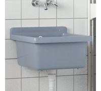 vidaXL Sink Washbasin for Wall Mounting Grey 40x40x24 cm Resin