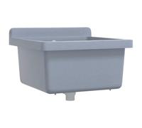vidaXL Sink Washbasin for Wall Mounting Grey 40x40x24 cm Resin