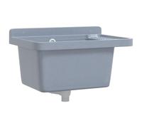 vidaXL Sink Washbasin for Wall Mounting Utility Laundry Wash Basin Grey Resin