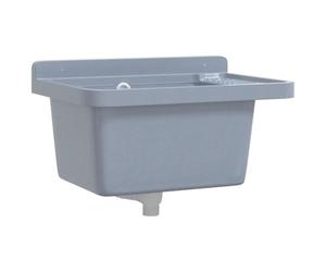 vidaXL Sink Washbasin for Wall Mounting Grey 50x35x24 cm Resin
