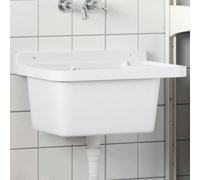 vidaXL Sink Washbasin for Wall Mounting White 50x35x24 cm Resin