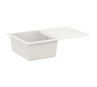 vidaXL Washbasin White 780 x 500 mm 80% Quartz and 20% Resin, Stylish Rectangular Granite Kitchen Sink, Modern Functionality, Contemporary Kitchen Worktop, Practical Basin