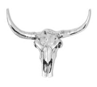 vidaXL Skull Head Home Decoration Art Hanging Wall-Mounted Aluminium Silver