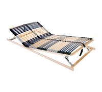 vidaXL Slatted Bed Base Manual Brown 140 x 190 cm Solid Beech Wood