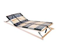 vidaXL Slatted Bed Base Manual Brown 80 x 190 cm Solid Beech Wood