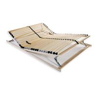 Vidaxl Slatted Bed Base With 28 Slats 7 Zones 140X200 Cm, Brown