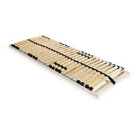 vidaXL Slatted Bed Base with 28 Adjusting Slats | Solid Beechwood Frame | 7 Comfort Zones | 90x200cm | Bedroom Furniture | Brown Wood | Quick Assembly Required