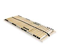 vidaXL Slatted Bed Base with 28 Adjusting Slats | Solid Beechwood Frame | 7 Comfort Zones | 90x200cm | Bedroom Furniture | Brown Wood | Quick Assembly Required