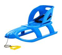 vidaXL Sledge with Seat Outdoor Playset Winter Sports Toboggan Ski Sleigh Snowracer Sled Snow Scooter Skiing Board for Adult Kids Blue Polypropylene
